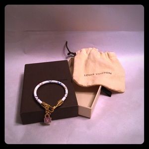 Louis Vuitton White Leather Charm Bracelet